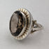 1976 British vintage jewelry, large brown stone, sterling silver ring